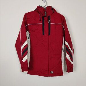 Tek Women's Red Winter Jacket Size 8 Waterproof Windproof Outdoor Gorpcore